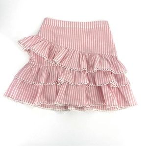 Lovers and friends striped ruffle mini skirt XS